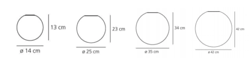Artemide Dioscuri lampada a parete o soffitto - dimensioni