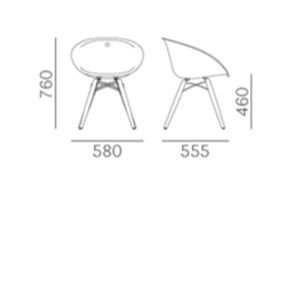 Pedrali Gliss Wood - dimensioni