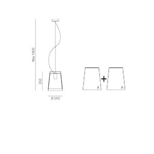 Pedrali L001S lampada a sospensione - dimensioni