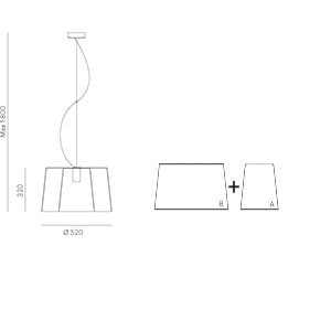 Pedrali L001S lampada a sospensione - dimensioni