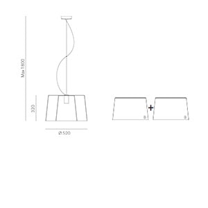 Pedrali L001S lampada a sospensione - dimensioni