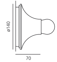 Artemide Teti lampada da soffitto o parete - dimensioni
