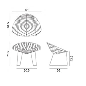 Arper Leaf poltroncina lounge - dimensioni