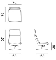 Arper Catifa70 Soft lounge - dimensioni