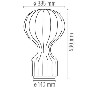 Flos lampada da tavolo Gatto di Castiglioni - dimensioni