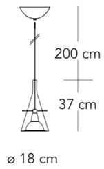 FontanaArte Flute lampada - dimensioni