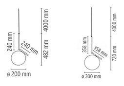 Flos IC Light Suspension lampada - dimensioni