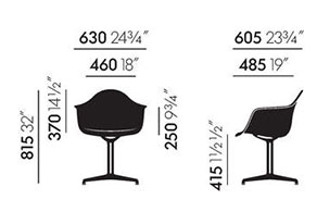 Vitra DAL Eames Plastic Armchair poltroncina - dimensioni
