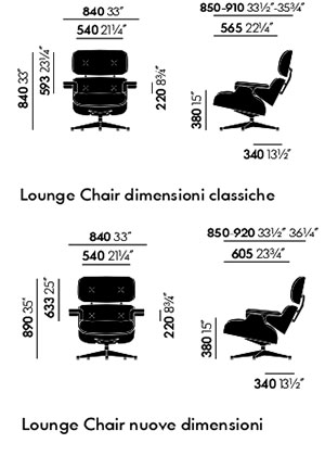 Vitra Lounge Chair Eames - dimensioni