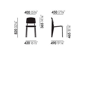 Vitra Standard sedia Prouve - dimensioni