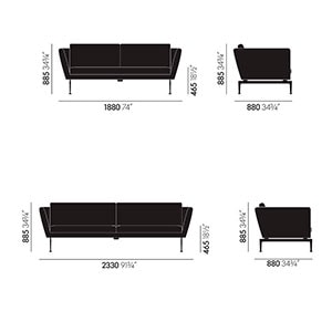 Vitra Suita sofa divano Antonio Citterio- dimensioni