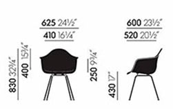 Eames Plastic Armchair DAX poltroncina - dimensioni