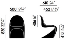 Vitra Panton Chair - dimensioni