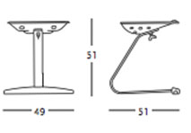 Zanotta Mezzadro sgabello design Castiglioni - dimensioni