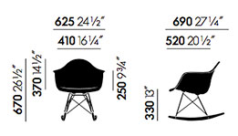 Vitra Eames Plastic Armchair RAR - dimensioni