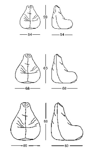 Zanotta Sacco poltrona anatomica di design - dimensioni