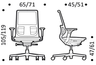 ICF Pyla Mesh 256 sedia ufficio - dimensioni