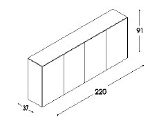 Unifor LessLess contenitore in alluminio per ufficio di design - dimensioni