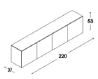 Unifor LessLess contenitore in alluminio per ufficio di design - dimensioni