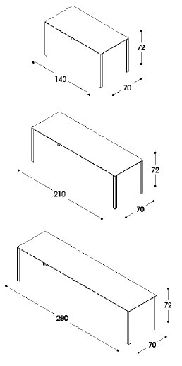 Unifor LessLess tavolo direzionale scrivania ufficio di design - dimensioni