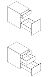 Unifor LessLess Color cassettiera alluminio ufficio di design - dimensioni
