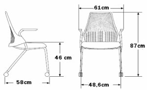 Herman Miller Sayl seduta riunioni ospiti ufficio - dimensioni