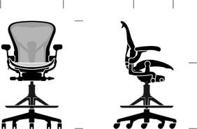 Herman Miller Aeron sgabello seduta alta dimensioni
