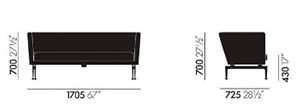 Vitra Suita Club sofa divano Antonio Citterio - dimensioni