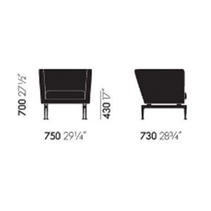 Vitra Suita Club poltrona sofa Citterio - dimensioni