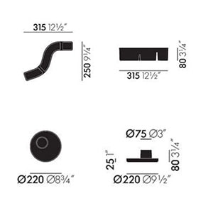 Vitra O-tidy - S-tidy Portaoggetti dimensioni