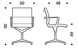 ICF Una Chair Executive seduta ospiti - dimensioni
