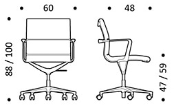 ICF Una Chair Executive seduta ospiti - dimensioni