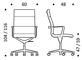 ICF Una Chair Executive poltrona direzionale.- dimensioni