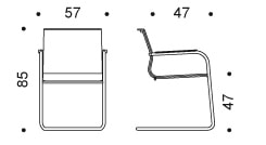 Stick Chair ATK seduta ospiti - base cantilever