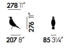Vitra Eames House Bird oggetto decorativo - dimensioni