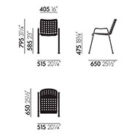 Vitra Landi sedia alluminio - dimensioni