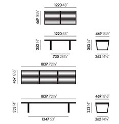 Vitra Nelson Bench panca - dimensioni