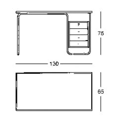 Zanotta Comacina scrivania design dimensioni