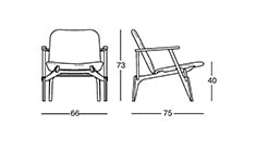 Zanotta Louise poltroncina di design - dimensioni