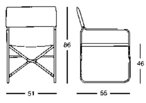 Zanotta April sedia pieghevole di design - dimensioni