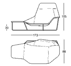 Zanotta Lama Chaise Longue - dimensioni