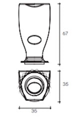 Fiam Cobra portaombrelli in vetro di design - dimensioni