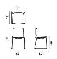 Catifa 46 seduta ospiti a slitta - dimensioni