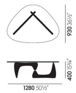 Vitra Coffee Table tavolino Noguchi - dimensioni
