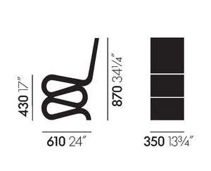 Vitra Wiggle Side Chair sedia - dimensioni