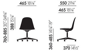 Vitra Eames Plastic Side Chair PSCC - dimensioni