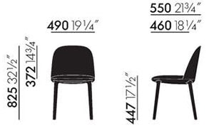 Vitra Softshell Side Chair sedia design - dimensioni