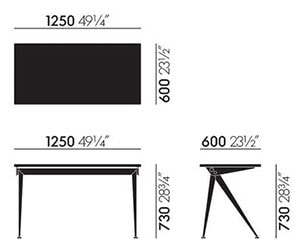 Vitra Compas Direction scrivania Jean Prouve - dimensioni