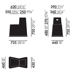 Vitra Stool-Tool sgabello multifunzione Grcic - dimensioni