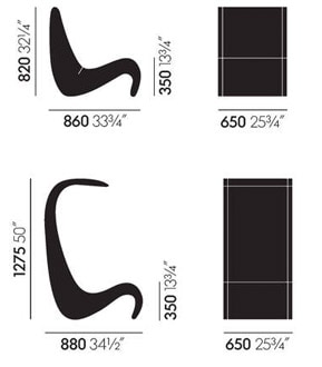 Vitra Amoebe poltrona dimensioni